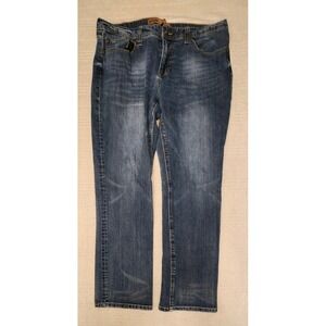 Seven 7 Jeans Men's Blue 36x32 Straight Fit Mid Wash Denim Distressed Work Pant